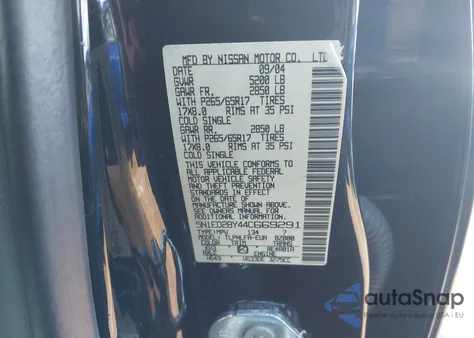 2004 Nissan Xterra Se from USA, damaged, VIN 5N1ED28Y44C669291